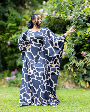 Serenity Kaftan - Black & Beige