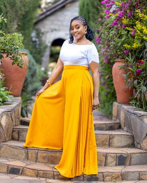 Serro Palazzo Pants - Mustard