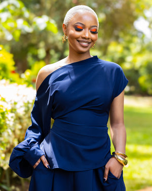 Amber Top - Navy Blue