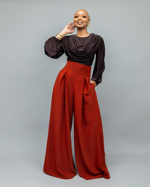 Amber Palazzo Pants - Rust