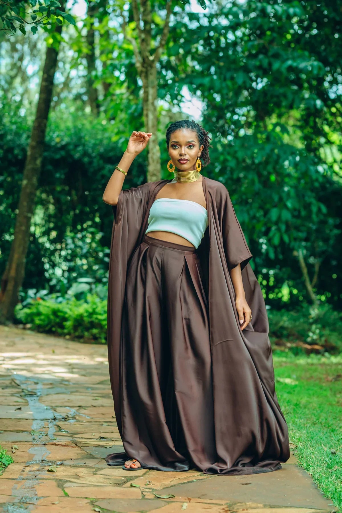 The Set That Makes Every Plan Look Better: Styling the Kiwi Palazzo Set – Brown