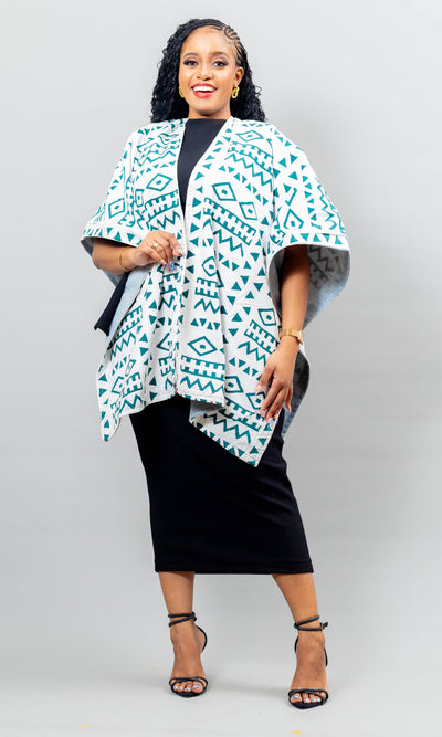 Ndege Reversible Cape - White