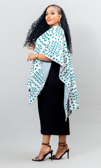 Ndege Reversible Cape - White
