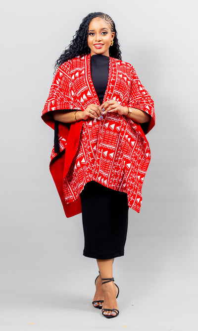 Ndege Reverible Cape - Red