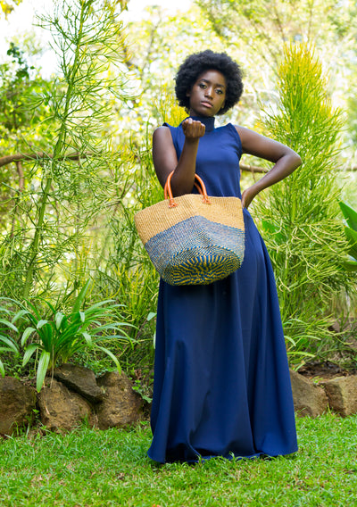 Mwari Maxi Dress - Navy Blue