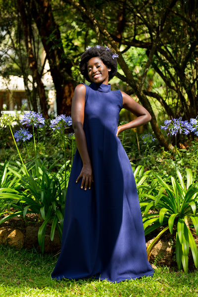 Mwari Maxi Dress - Navy Blue