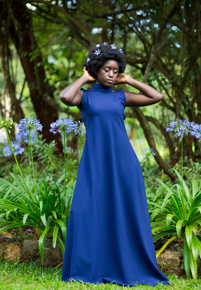 Mwari Maxi Dress - Navy Blue