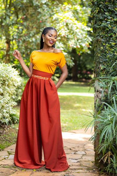 Robin Palazzo Pants - Rust