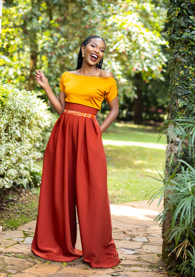 Robin Palazzo Pants - Rust