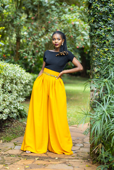 Robin Palazzo Pants - Mustard