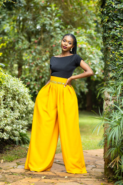 Robin Palazzo Pants - Mustard