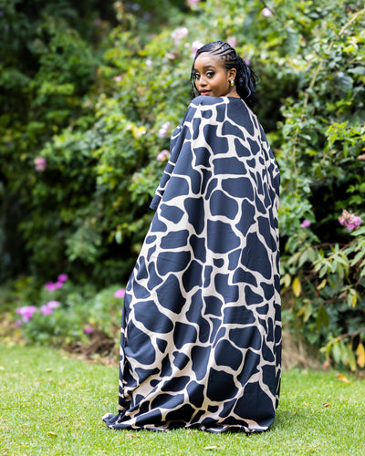 Serenity Kaftan - Black & Beige