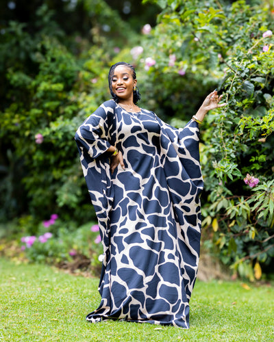 Serenity Kaftan - Black & Beige