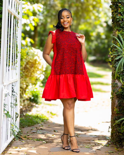Radiance Shift Dress - Red