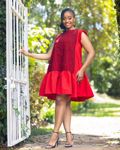 Radiance Shift Dress - Red