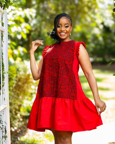 Radiance Shift Dress - Red