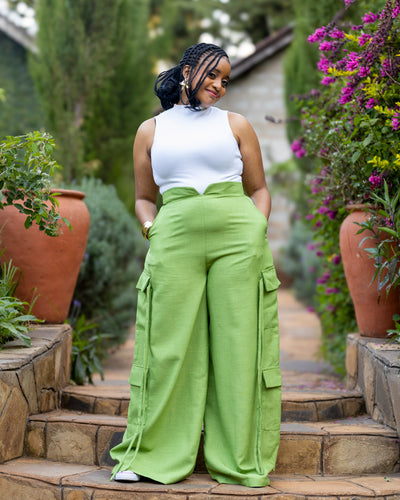 Zyrah Cargo Pants - Sage Green