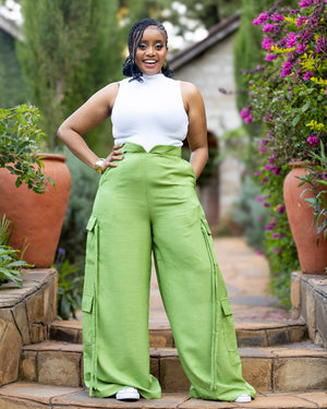 Zyrah Cargo Pants - Sage Green