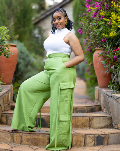 Zyrah Cargo Pants - Sage Green