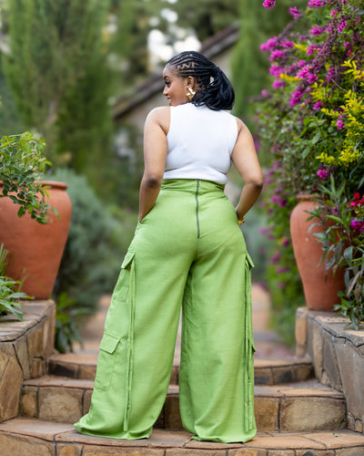Zyrah Cargo Pants - Sage Green