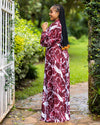 Lela Two-Piece Set - Burgundy & White