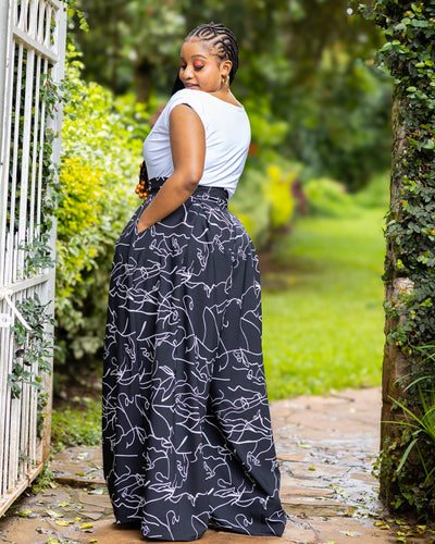 Lela Palazzo Pants - Black & White
