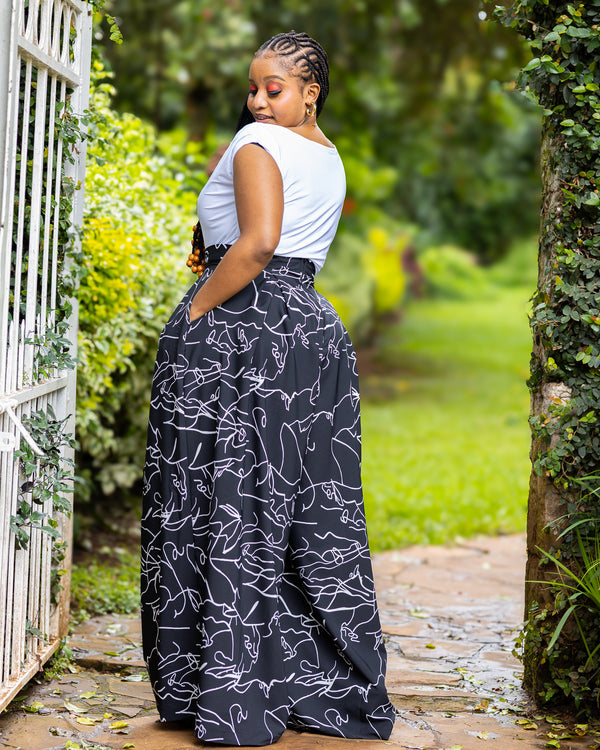 Lela Palazzo Pants - Black & White