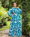 Lela Two-Piece Set - Green & White Set