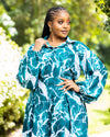 Lela Two-Piece Set - Green & White Set