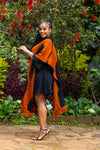 Adila Shawl - Rust & Black