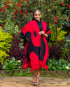 Adila Shawl - Red & Black