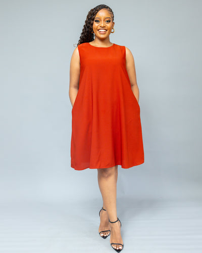 Marini Shift Dress - Rust
