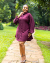Zahara Shift Dress - Burgundy