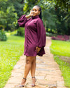 Zahara Shift Dress - Burgundy
