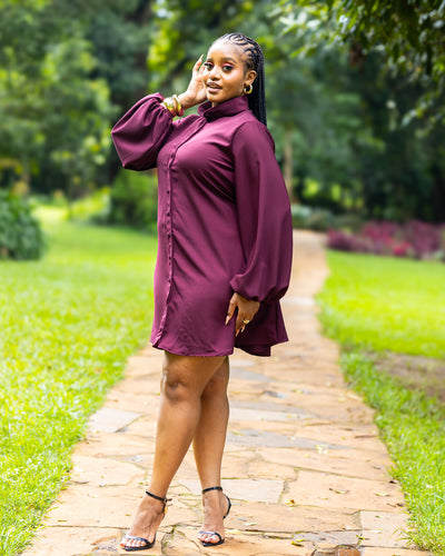 Zahara Shift Dress - Burgundy