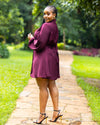 Zahara Shift Dress - Burgundy