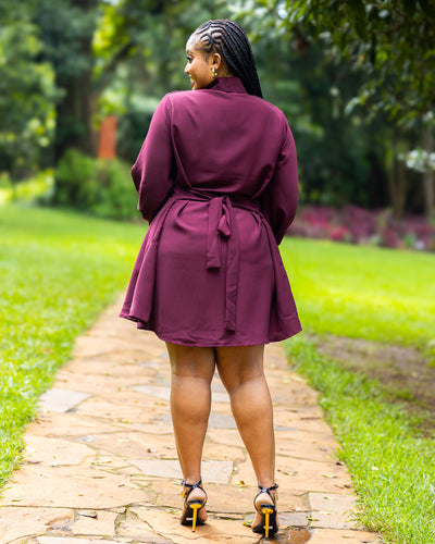 Zahara Shift Dress - Burgundy