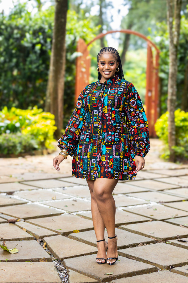Zahara Shift Dress - Multicoloured Print