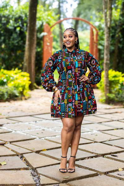 Zahara Shift Dress - Multicoloured Print