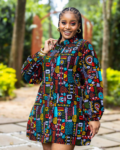 Zahara Shift Dress - Multicoloured Print