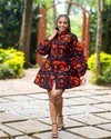 Zahara Shift Dress - Red & Black Print