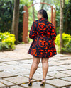Zahara Shift Dress - Red & Black Print