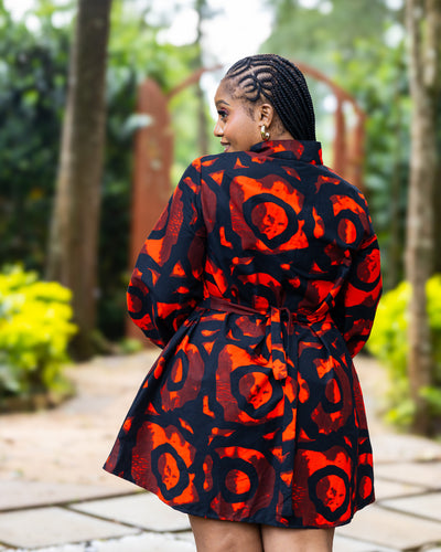 Zahara Shift Dress - Red & Black Print