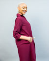 Pearl Shift Dress - Burgundy