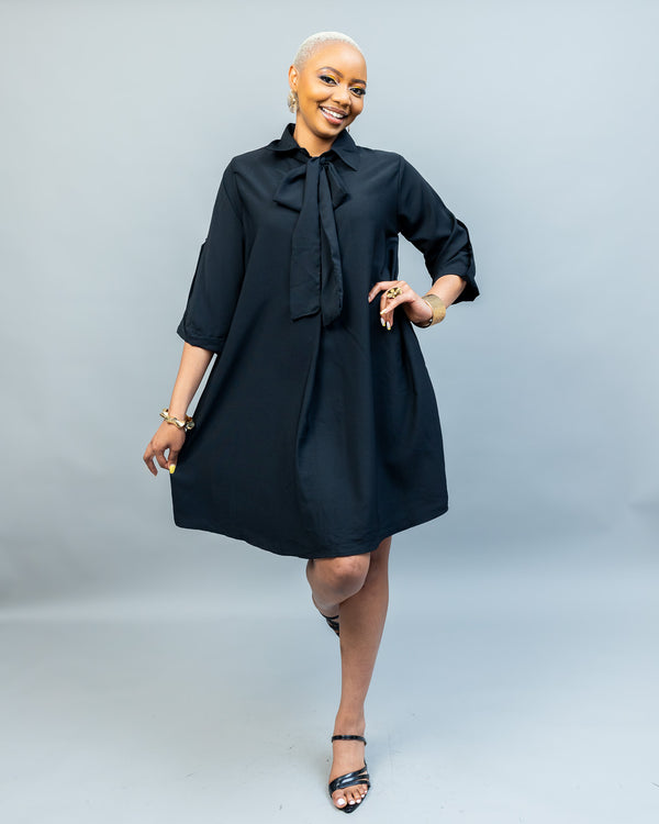 Pearl Shift Dress - Black