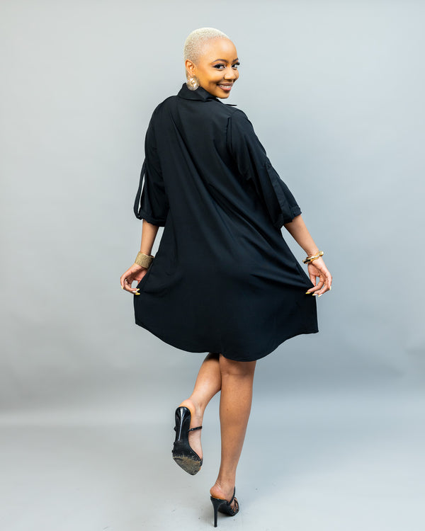 Pearl Shift Dress - Black