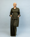Oak Palazzo Set - Olive Green