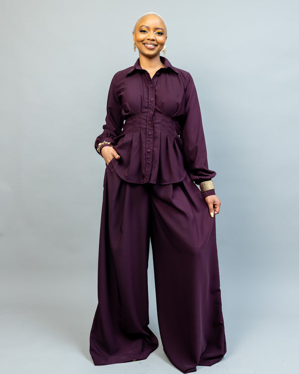 Oak Palazzo Set - Purple