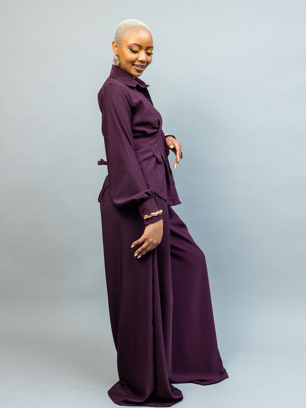 Oak Palazzo Set - Purple