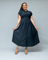 Iris Midi Shirt Dress - Black